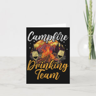 Carte Motorhome Camping Rétro Alcool Bière Boire Campfir