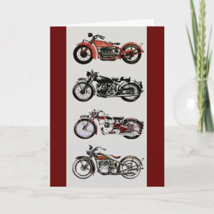 Carte MOTOS ANCIENNES Fête des Pères
