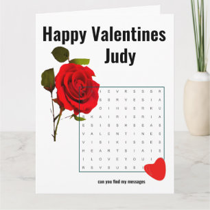 Carte Mots cachés de la Saint-Valentin