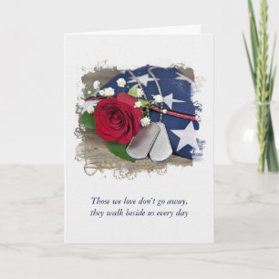 Carte Mots clés de chien militaire et sympathie Rose