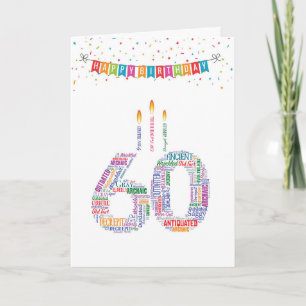 Carte Mots Cloud Jalons 60 - Anniversaire