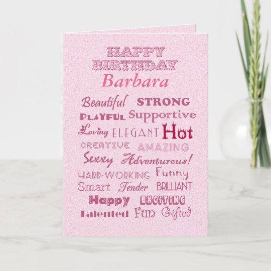 Carte Mots De Joyeux Anniversaire De Barbara D Eloge Zazzle Fr