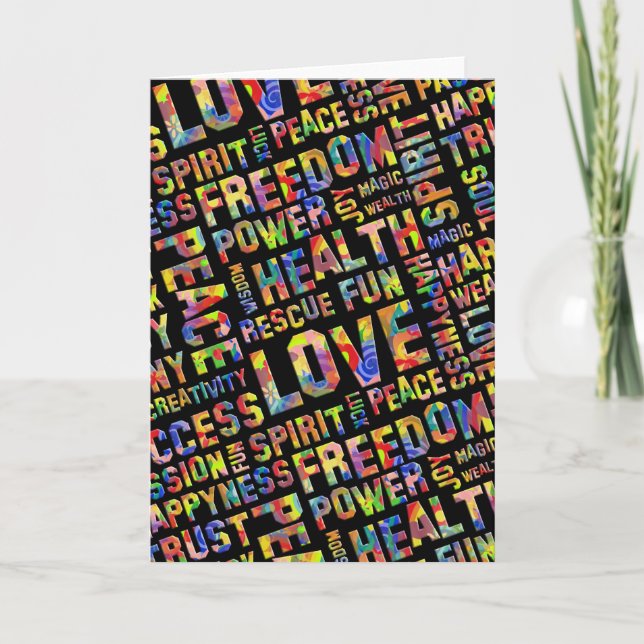 Carte Mots De La Voie Esprit / Pensée Positive 1 (Devant)