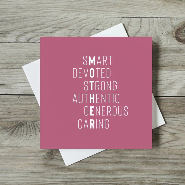 Carte Mots de mère définition de mots croisés salutation (Créateur téléchargé)