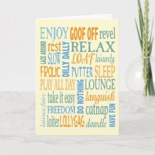 Carte Mots et conseils relatifs à la retraite