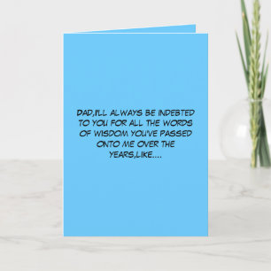Carte Mots hilaires de sagesse Fête des pères