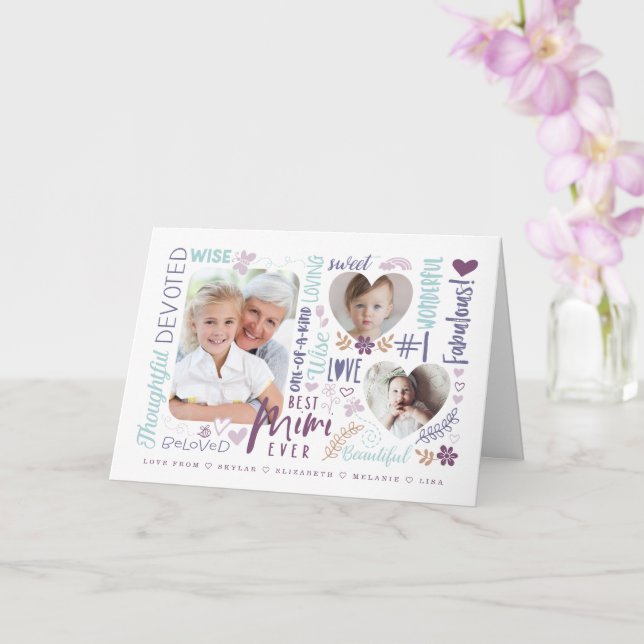 Carte Mots pour la meilleure Mimi de tous les temps pour (Orchidée)