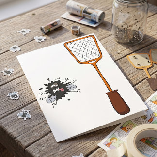 Carte Mouche Écrasée et Blague d'Insecte Mort Humour