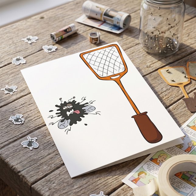 Carte Mouche Écrasée et Blague d'Insecte Mort Humour (Créateur téléchargé)