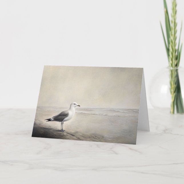 Carte Mouette solitaire au bord de l'eau (Devant)
