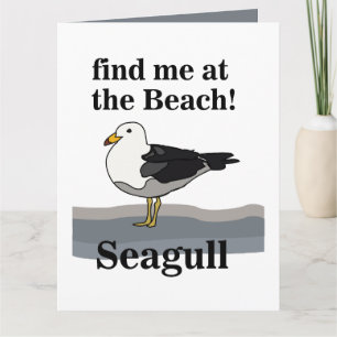 Carte Mouette Trouvez-Moi À La Plage Oiseau Drôle