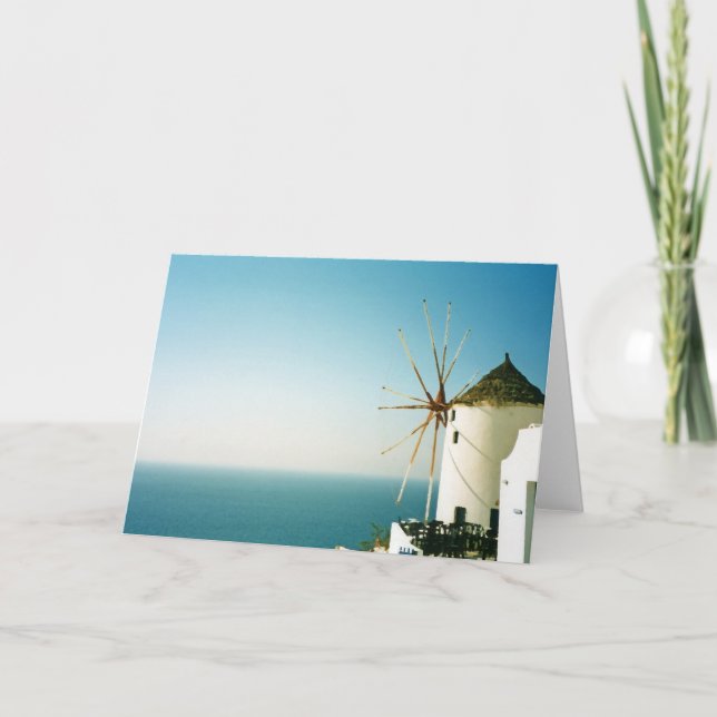 Carte Moulin à vent de Santorin, Grèce (Devant)
