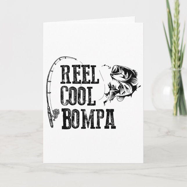 Carte Moulinet de pêche Bompa Cadeau drôle Bompa cool  (Devant)