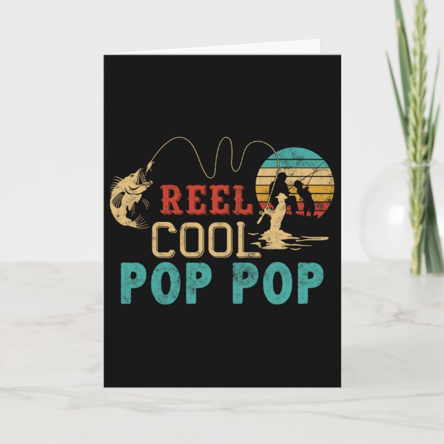 Carte Moulinet de pêche Pop Pop Cool Cadeau de la fête d (Devant)