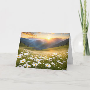 Carte Mountain Daisy Field Pour Anniversaire