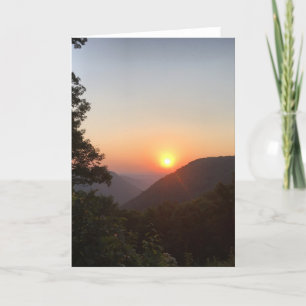 Carte mountain sunset greeting card (blank inside)