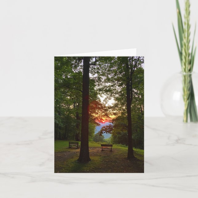 Carte mountain sunset notecard (blank inside) (Devant)