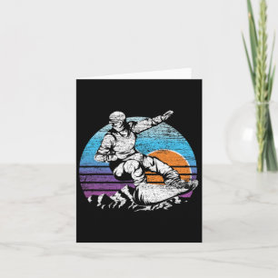Carte Mountain Sunset Snowboard Sports d'hiver Retro S