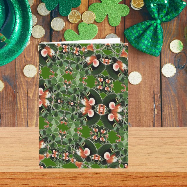 Carte Mouse à Clover Kaleidoscope (Mouse in Clover Kaleidoscope St. Patrick's Day Card)