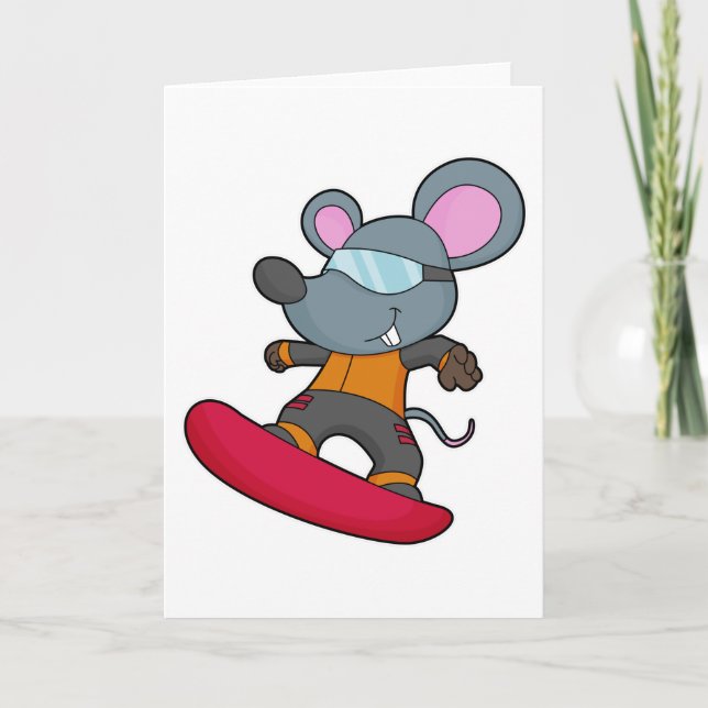 Carte Mouse as Snowboarder (Devant)