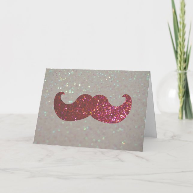 Carte Moustache à billes roses (Graphique de Parties sci (Devant)