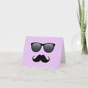 Carte Moustache Noire Drôle Et Lunettes
