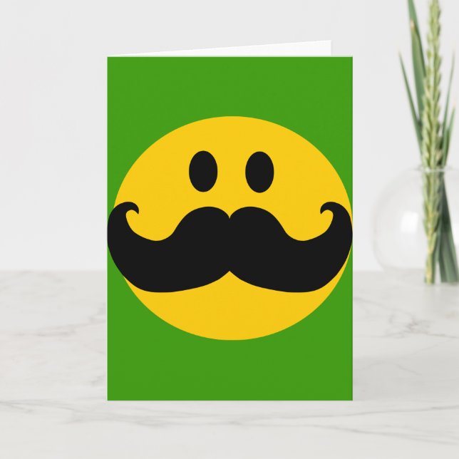 Carte Moustache Yellow Happy Face (Devant)