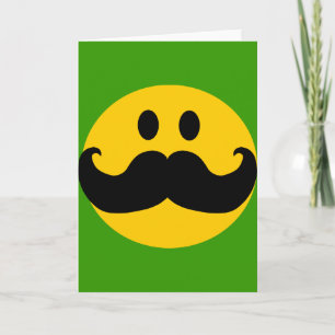 Carte Moustache Yellow Happy Face