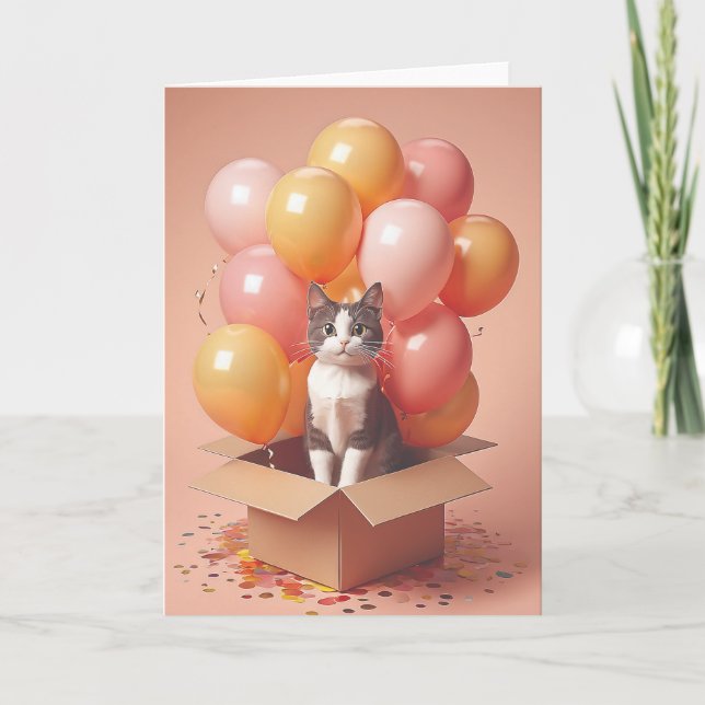 Carte Moustaches et Anniversaire Ensolleillé (Devant)