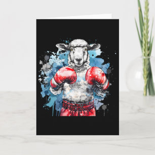 Carte Mouton Boxeur Avec Gants De Boxe Kickboxing Drôle