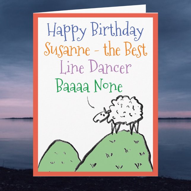Carte Mouton Conçoit Joyeux Anniversaire à une Danseuse  (Créateur téléchargé)