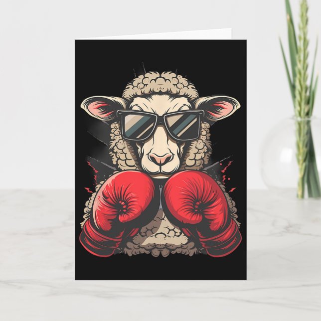 Carte Mouton de boxe Gants de boxe Lamb Boxing Kickboxin (Devant)