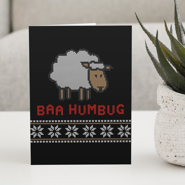 Carte Mouton de Noël Baa Humbug (Créateur téléchargé)
