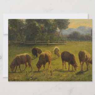 Carte Moutons dans un paysage rural (par Rosa Bonheur)