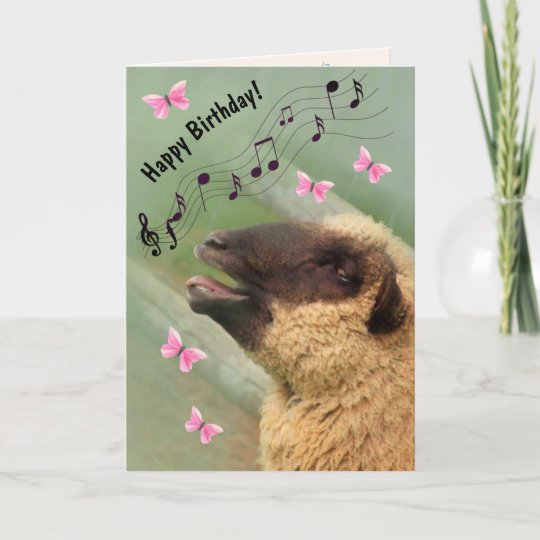Carte Moutons De Chant Joyeux Anniversaire Zazzle Fr