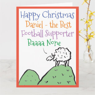 Carte Moutons Design Joyeux soutien de football de Noël