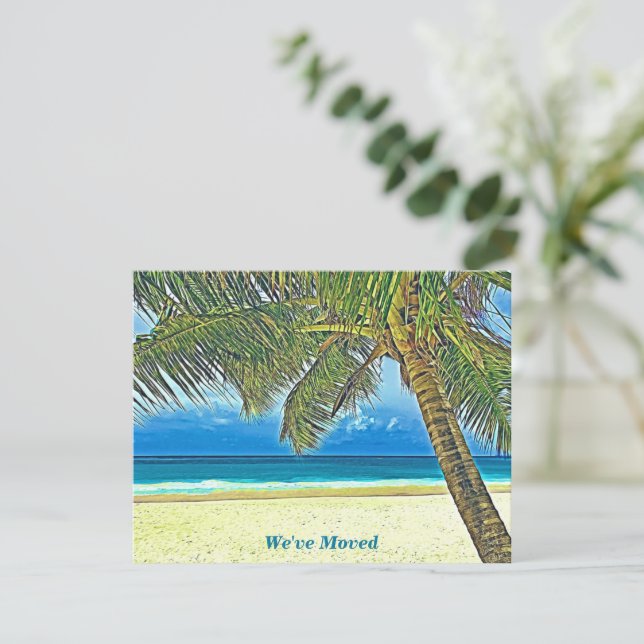 Carte Moving Faire-part Beautiful Beach Note (Debout devant)