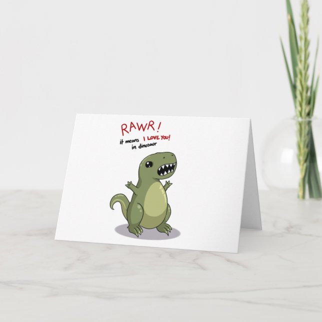 Carte Moyens de Rawr je t'aime dans le dinosaure (Devant)