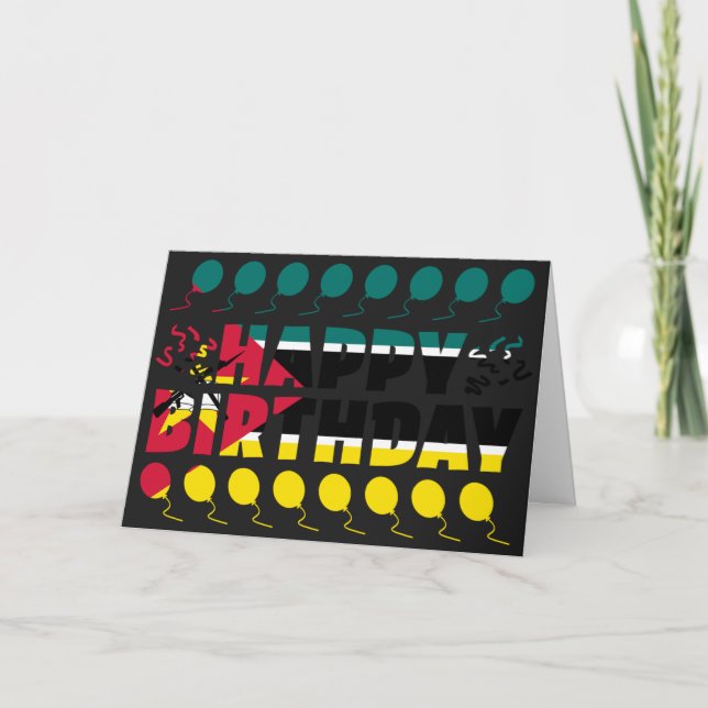 Carte Mozambique Drapeau patriotique Anniversaire (Devant)