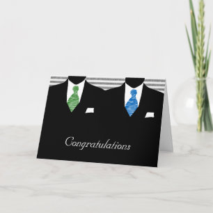 Carte Mr and Mr Two Grooms Wedding Congratulations