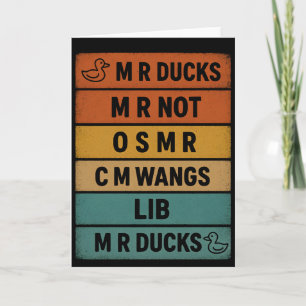 Carte MR Canards Rétro Vintage Drôle Phonétique Blague d