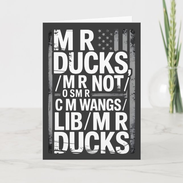 Carte MR Ducks Funny Phonetic Joke Distressed American (Devant)