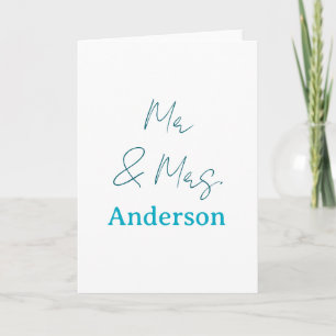 Carte Mr & Mme ajoutent le nom de famille date année cad