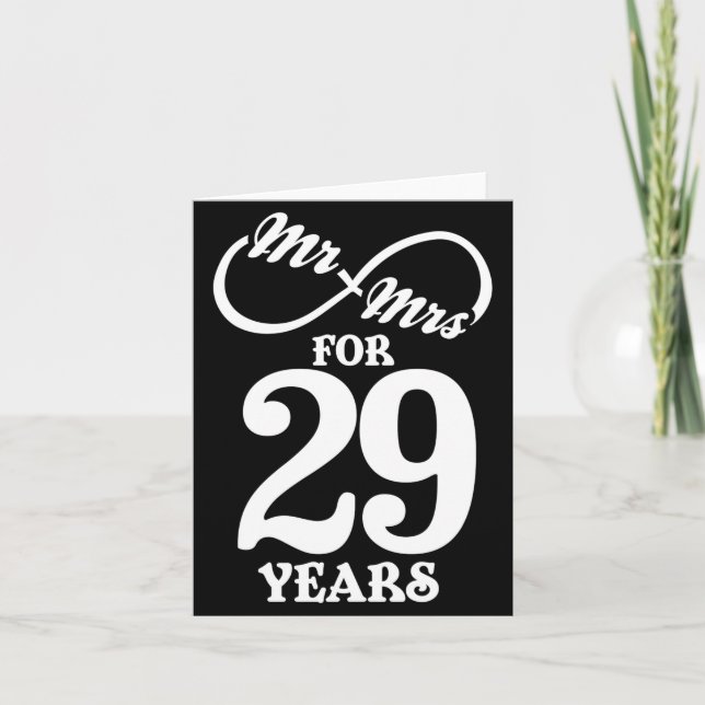 Carte Mr Mrs For 29 Years 29th Wedding Anniversary  (Devant)
