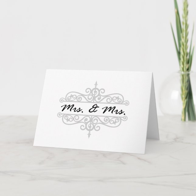 CARTE MRS & MRS LESBIAN MARIAGE CARD CELTIC KNOT SCROLL (Devant)