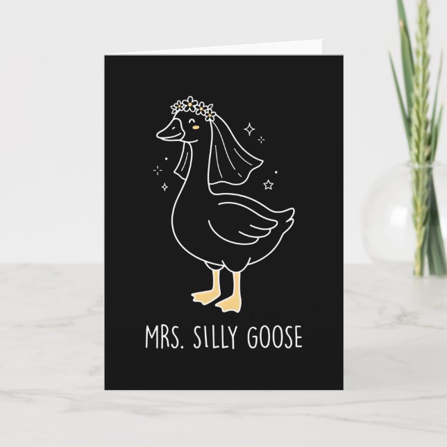Carte Mrs Silly Goose Playful Bride Humor Wedding (Devant)