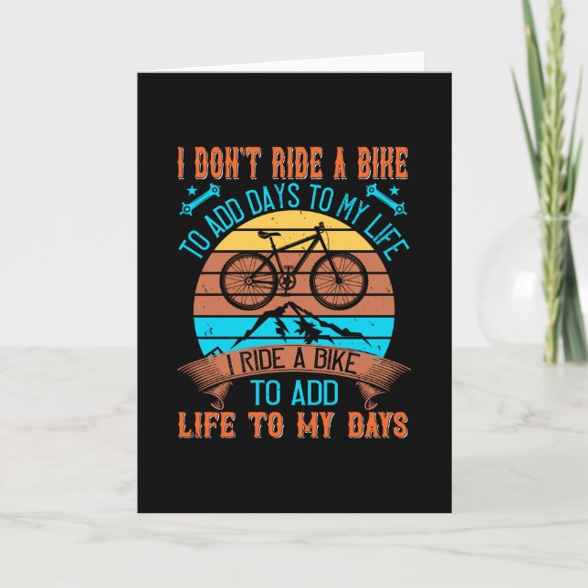 Carte MTB Je Passe Un Vélo Pour Ajouter La Vie À Mes Jou (Devant)