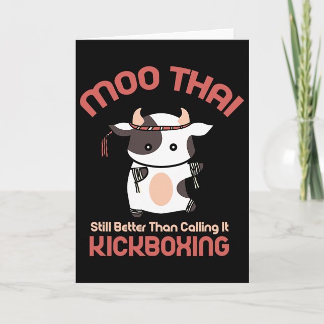 Carte Muay Thai Moo Thai Kickboxing drôle  (Devant)