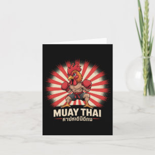 Carte Muay Thai Rooster Fighter Kickboxing Boxing Sporty