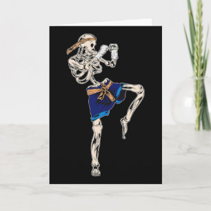 Carte Muay Thai squelette Halloween Kickboxing Mma Comba